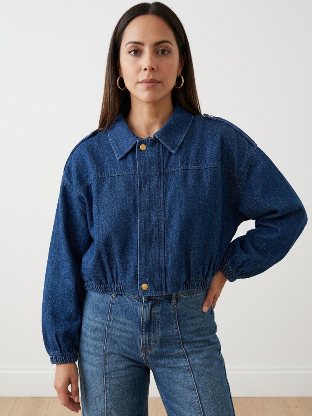 Italy Zippered Denim Jacket