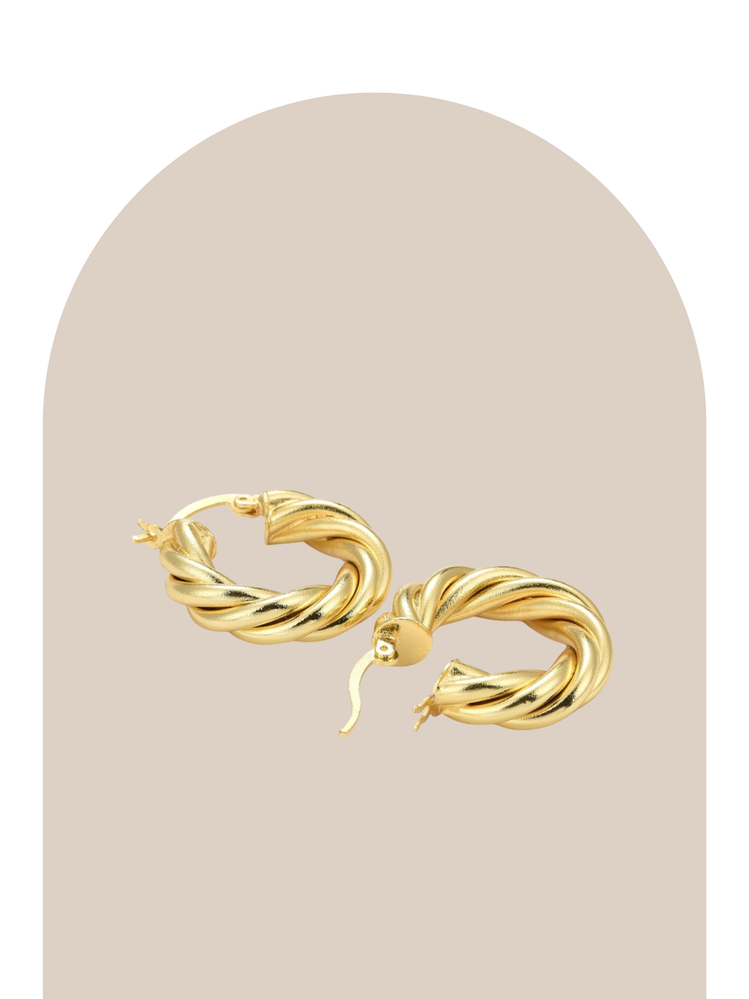 Gold Plated Twist Hoops