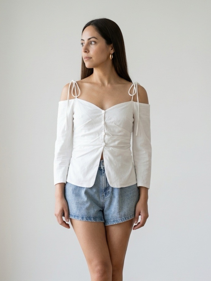 Off Shoulder White Top