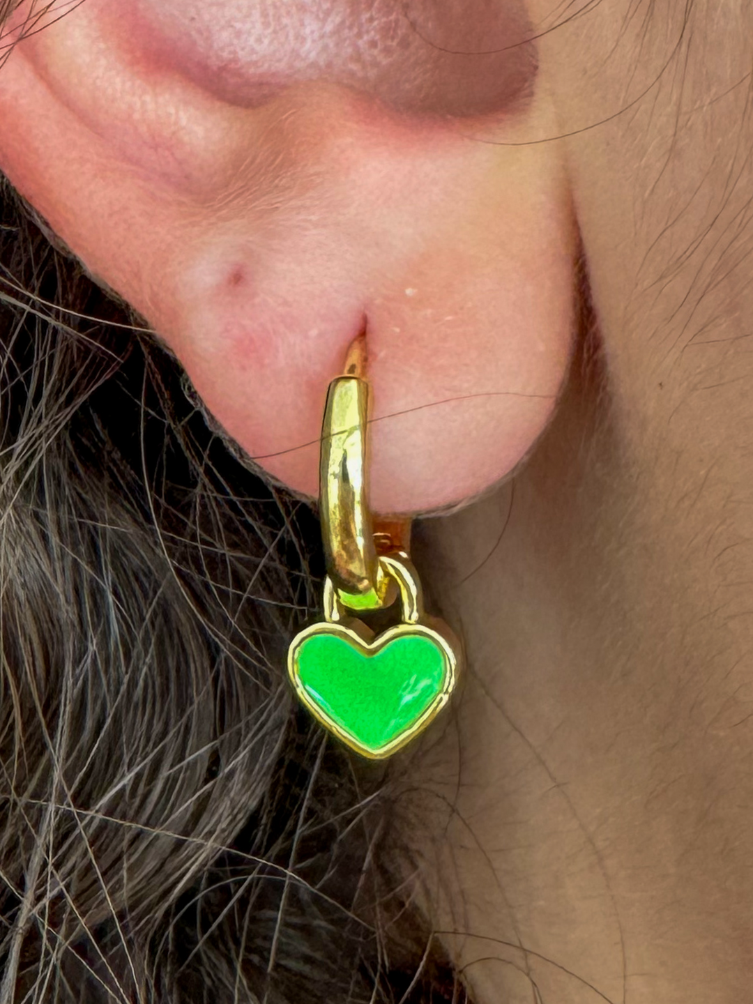 18k Gold Plated Mini Heart Huggie Hoops