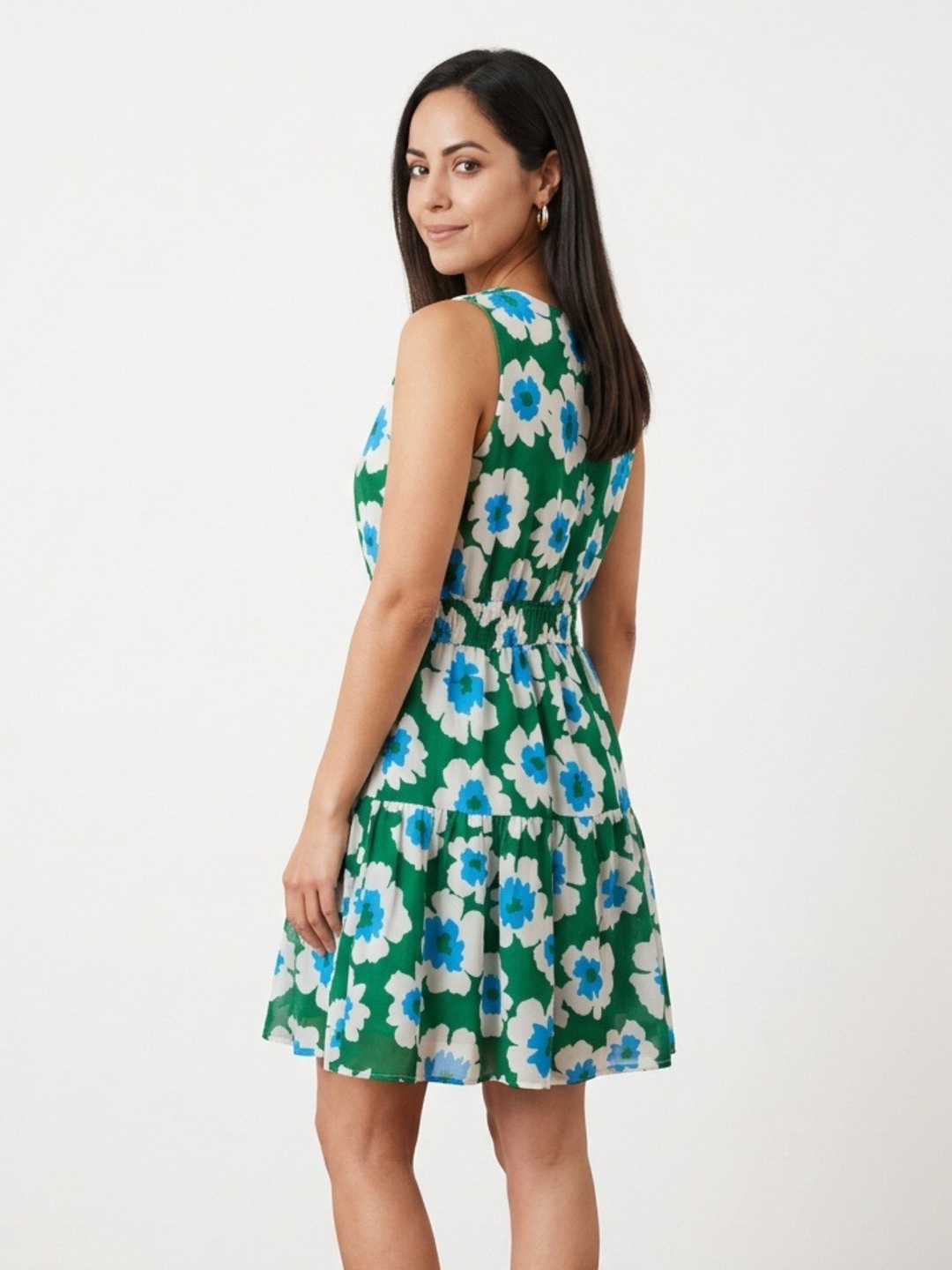 Floral Green Mini Dress