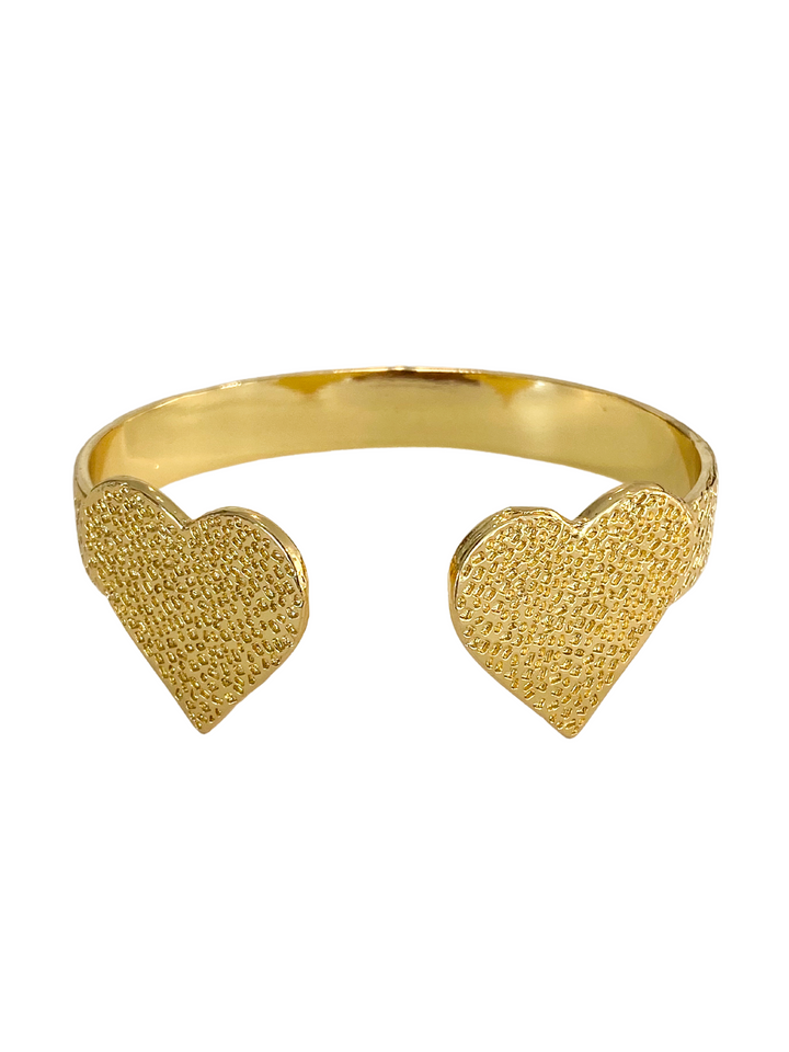 18K Gold Plated Heart Cuff