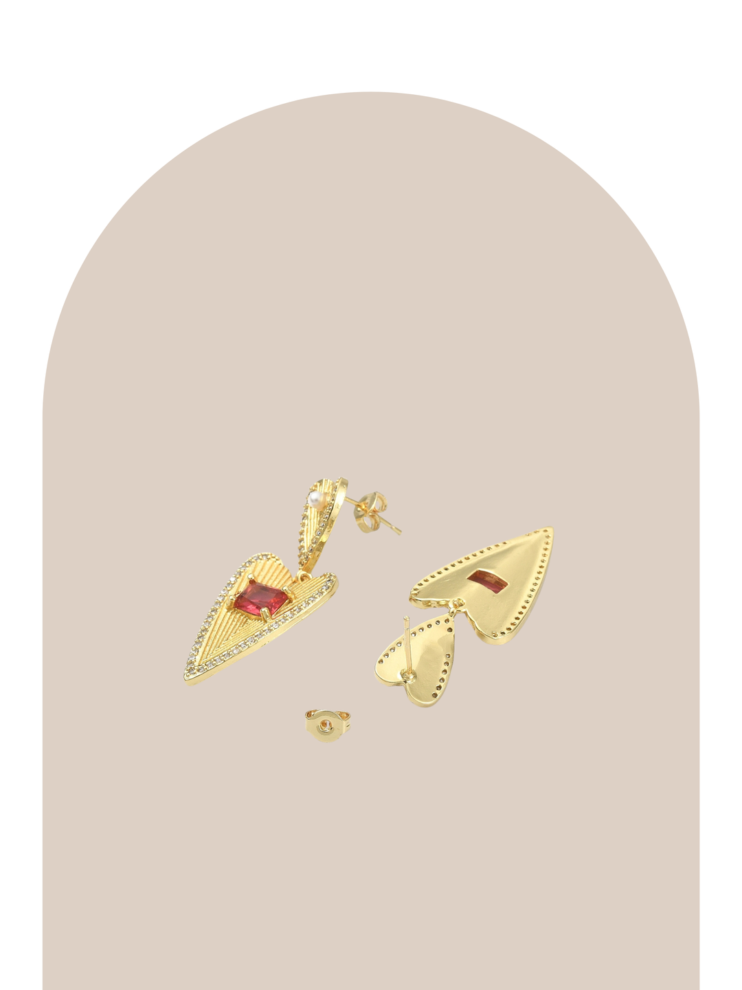 Gold Plated Elegant Heart Earrings