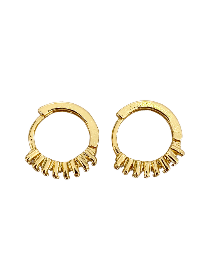 18K Gold Plated Cubic Zirconia Hoops