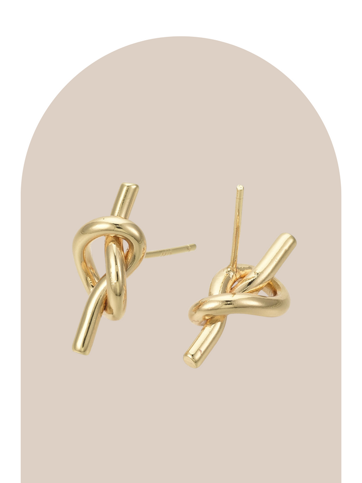 18K Gold Plated Knot Stud