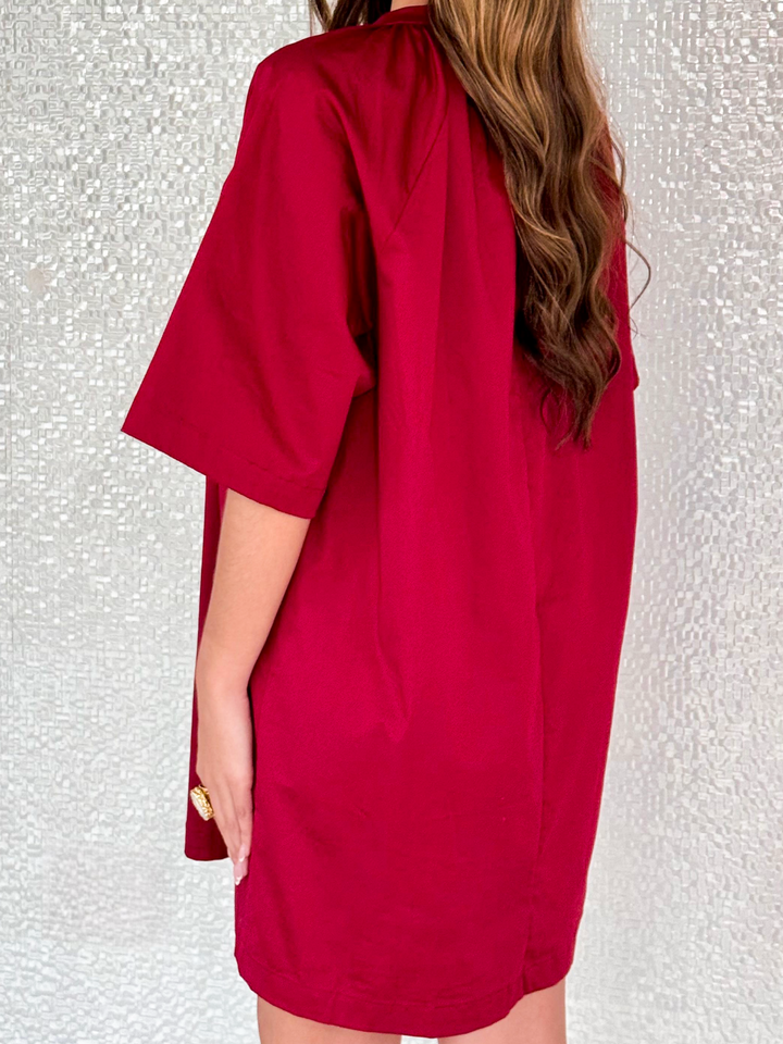 Oversize Burgundy Dress