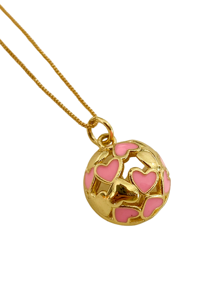 18K Gold Plate Hearts Necklace