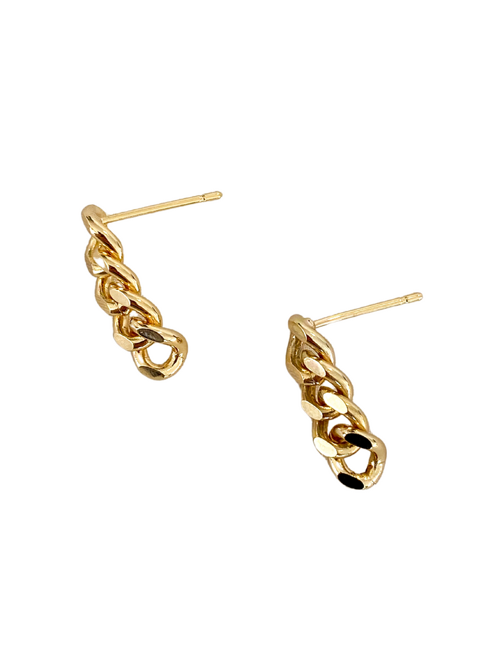 14K Gold Plated Cuban Mini Earrings