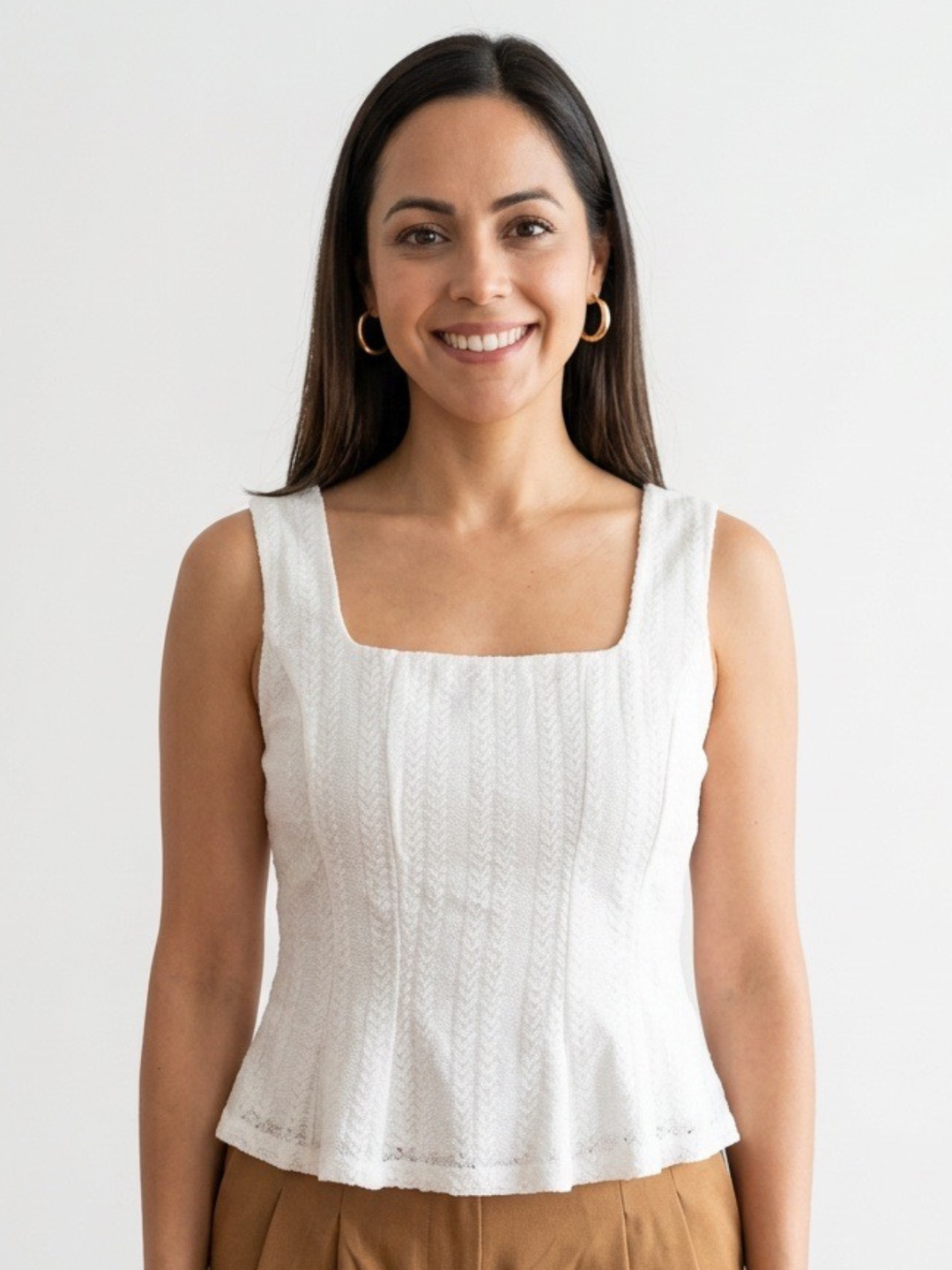 Allie Peplum White Top