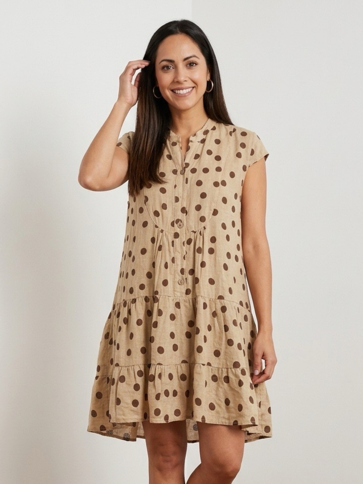 Italy Ruffle Dots Mini Dress