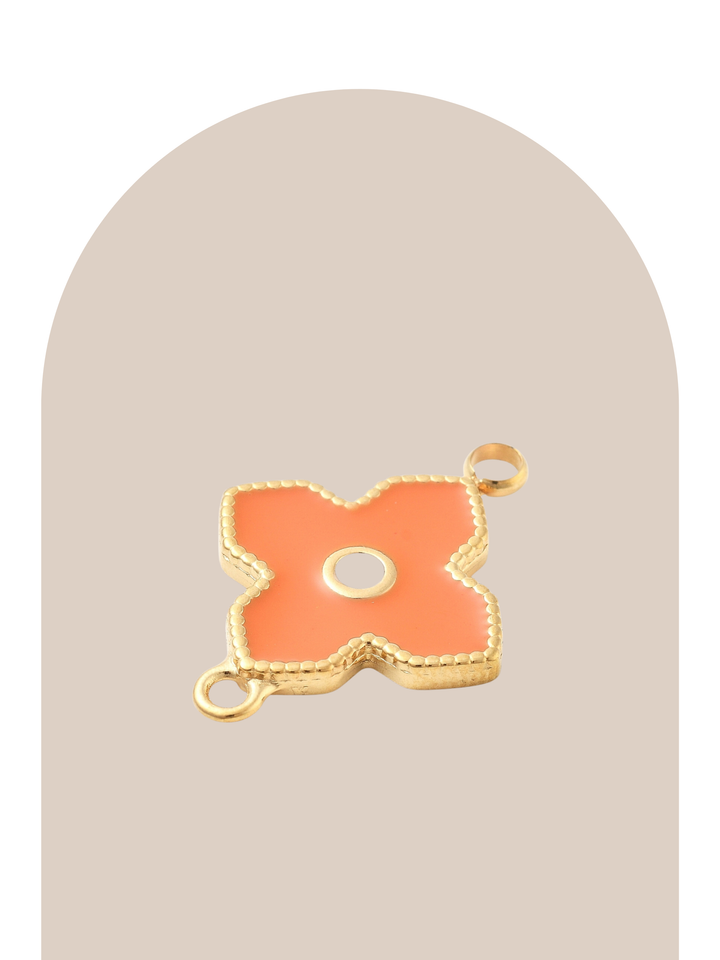 Stainless Steel Flower Connector Charm