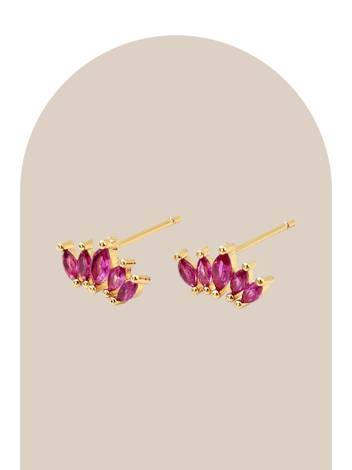 18K Gold Plated Brass Princess Studs