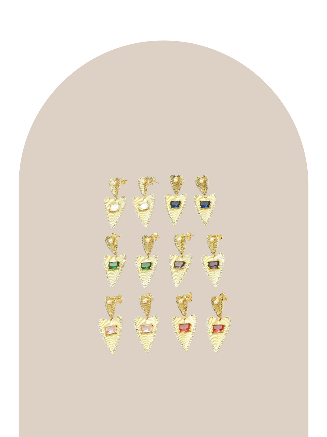 Gold Plated Elegant Heart Earrings