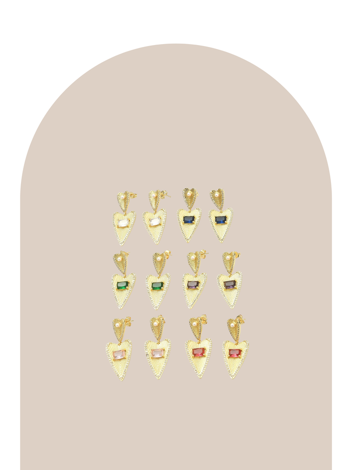 Gold Plated Elegant Heart Earrings