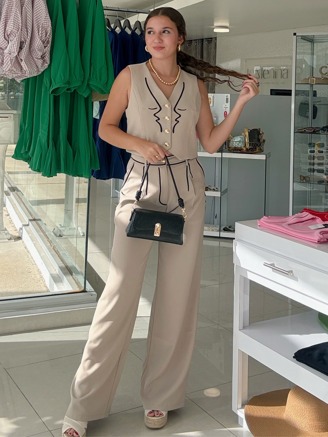 Nude Abstract Two Piece Set