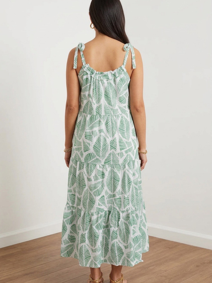 Tropical Leave Maxi Dress