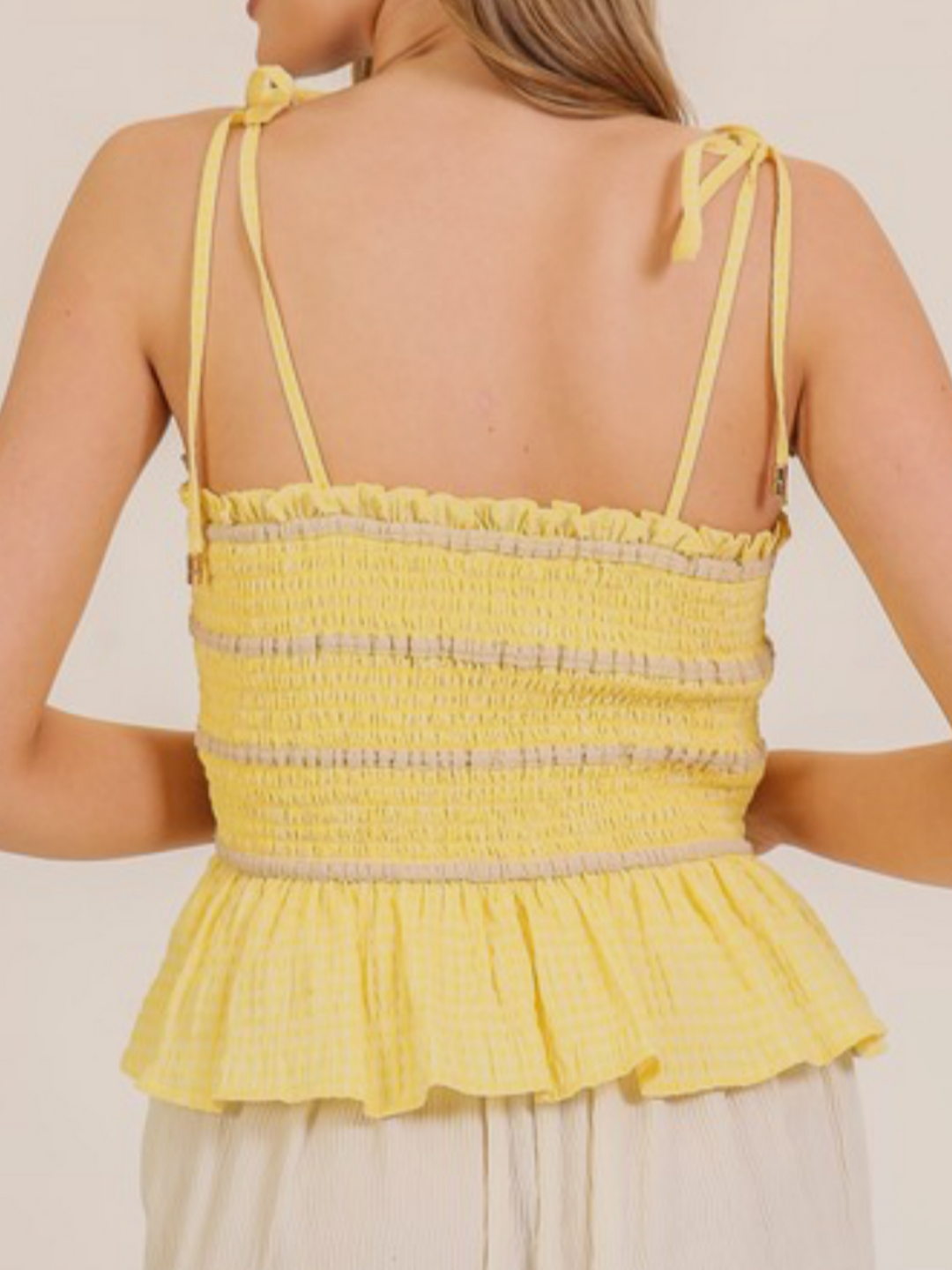 Sunny Smocked Peplum Tank Top