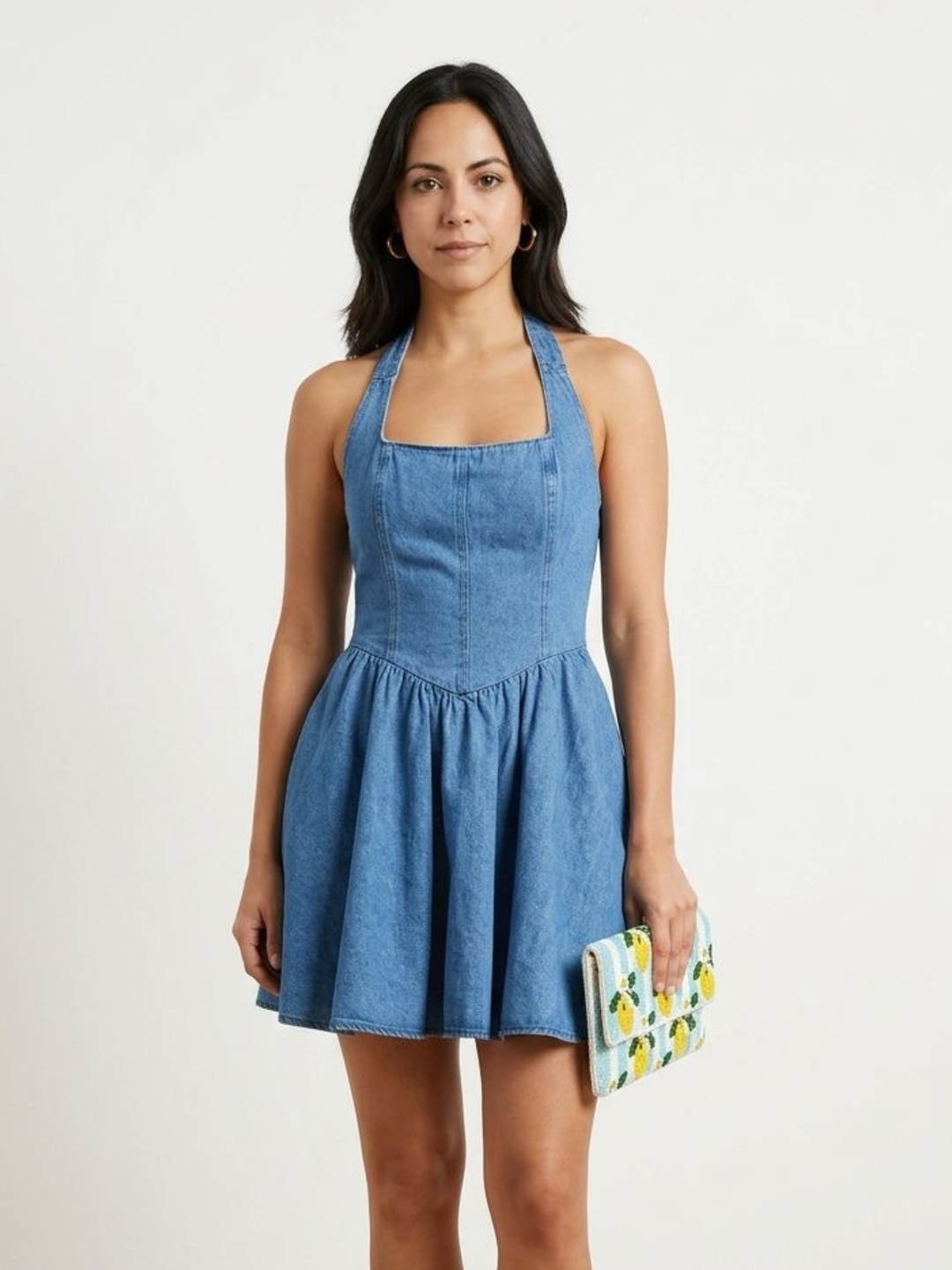 Halter Denim Mini Dress Le Menina Boutique Halter Denim Mini Dress Le Menina Boutique