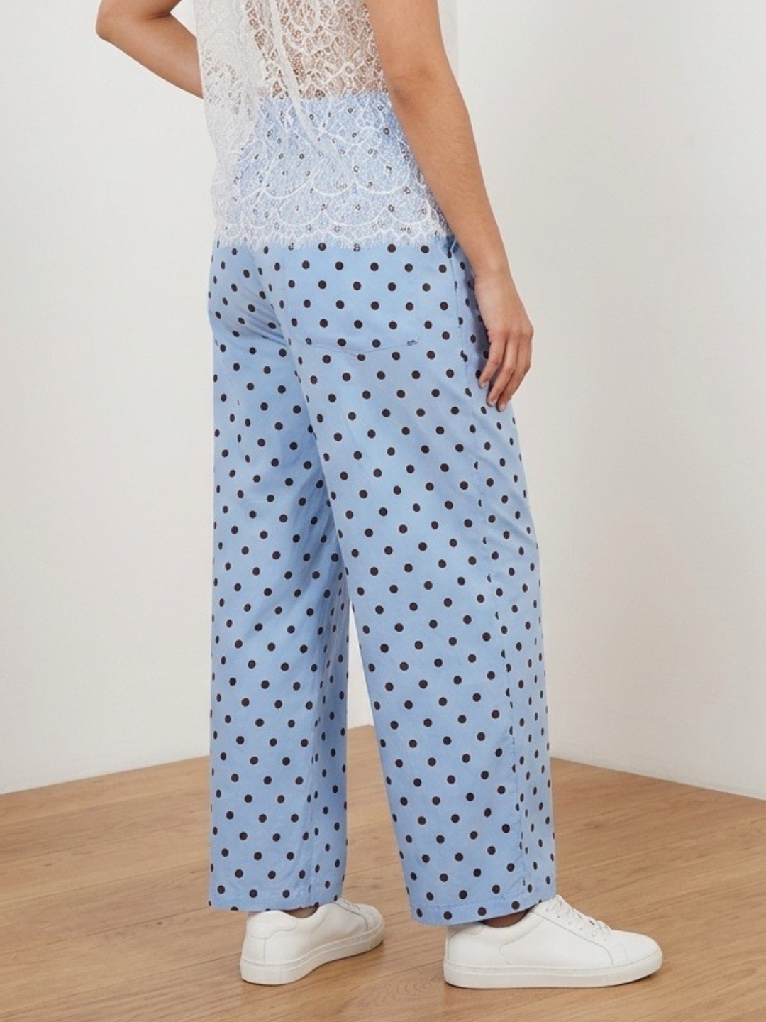Italy Polka Dots Blue Barrel Pant