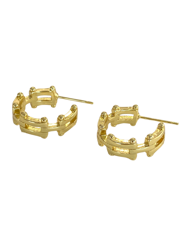 18K Gold Plated Chunky Hoops