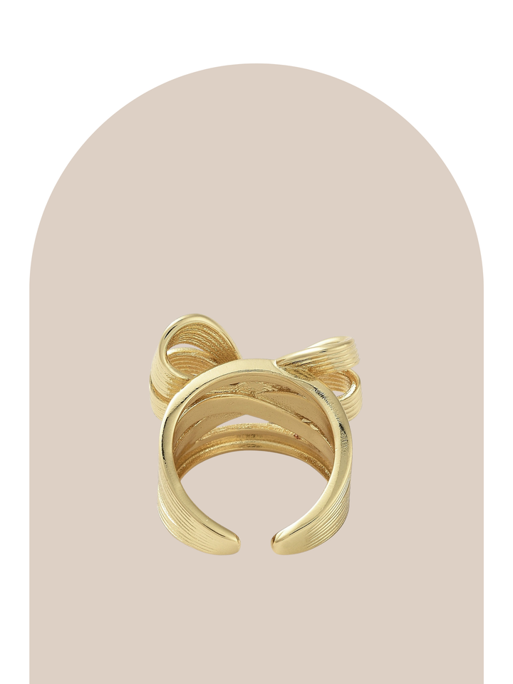 Gold Plated Bow Ring