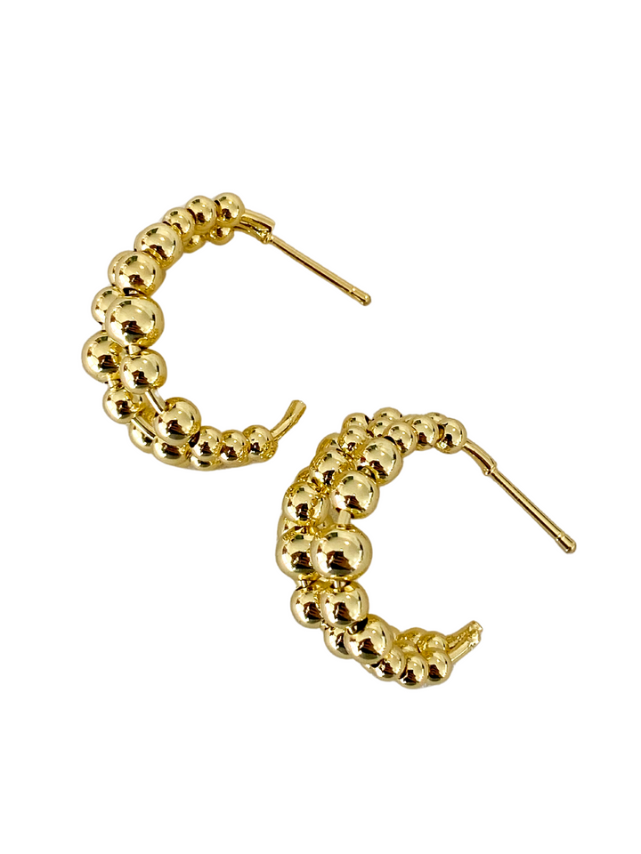 18K Gold Plated Camelia Beads Earrings
