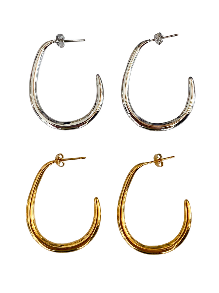 18k Gold Plated Basic Hoops