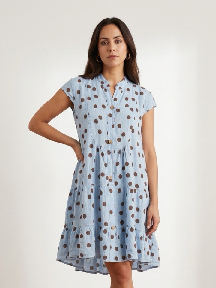 Italy Ruffle Dots Mini Dress