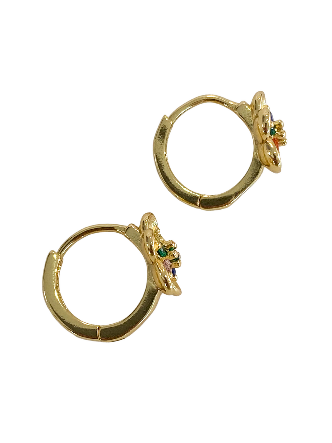 18K Gold Plated Flower Huggies