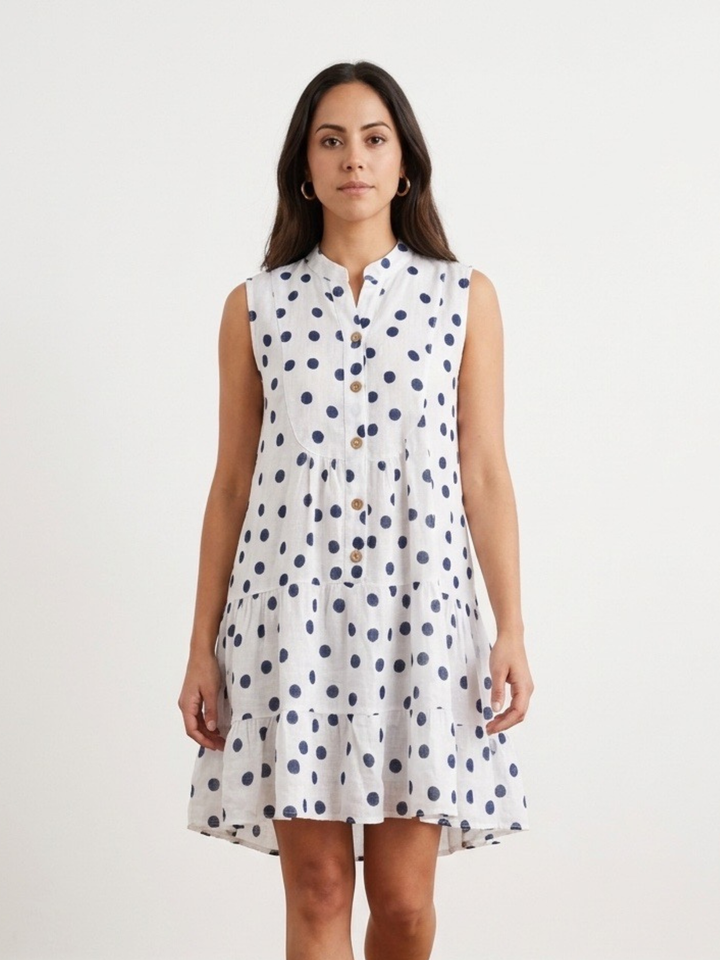 Italy Ruffle Dots Mini Dress