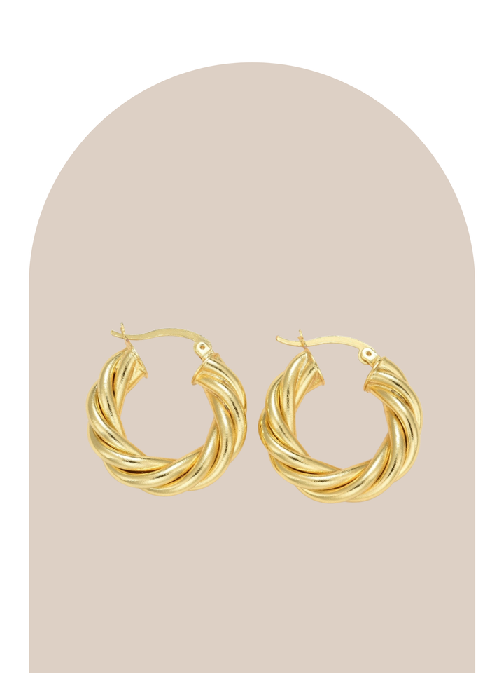 Gold Plated Twist Hoops