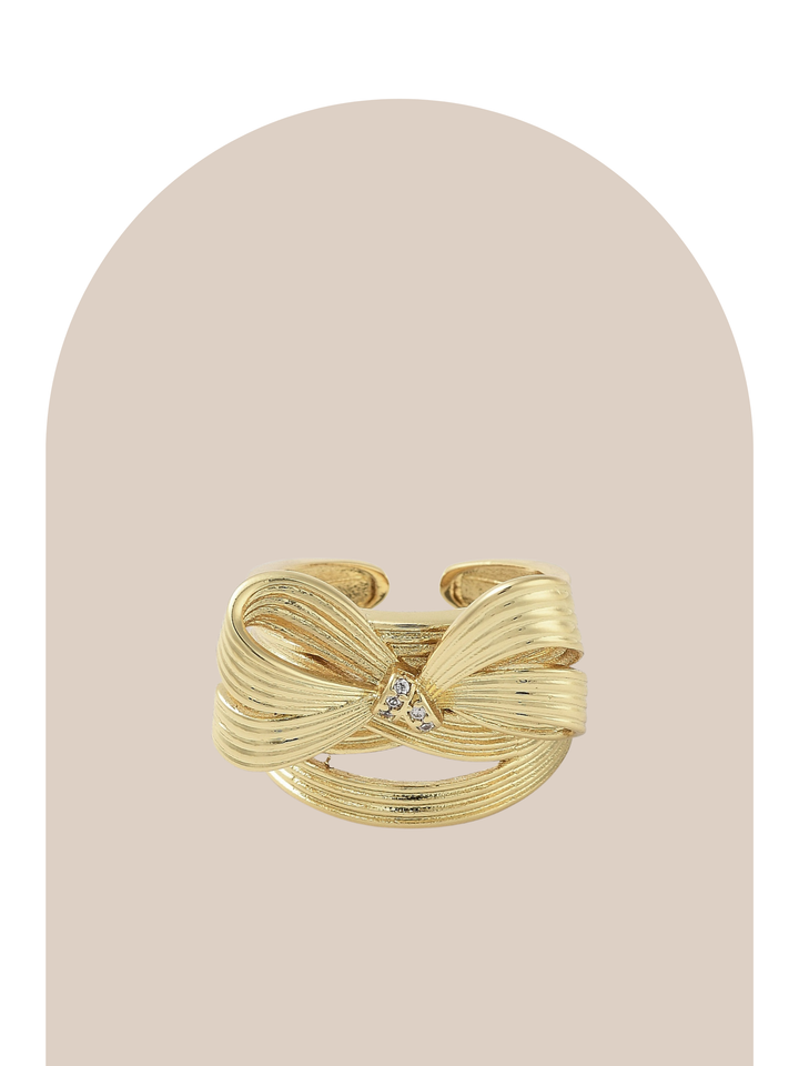 Gold Plated Bow Ring