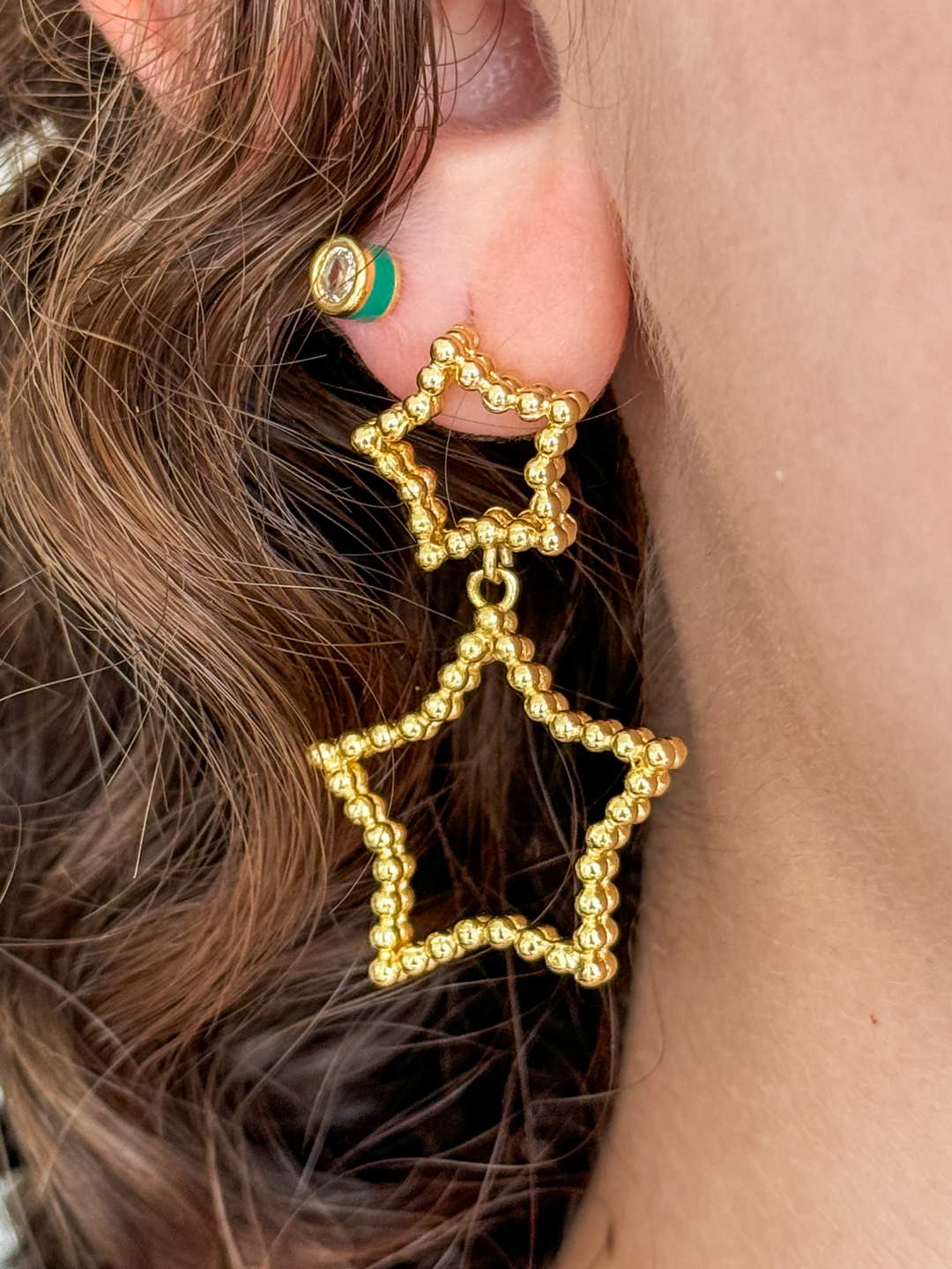 18K Gold Plated Star Earrings