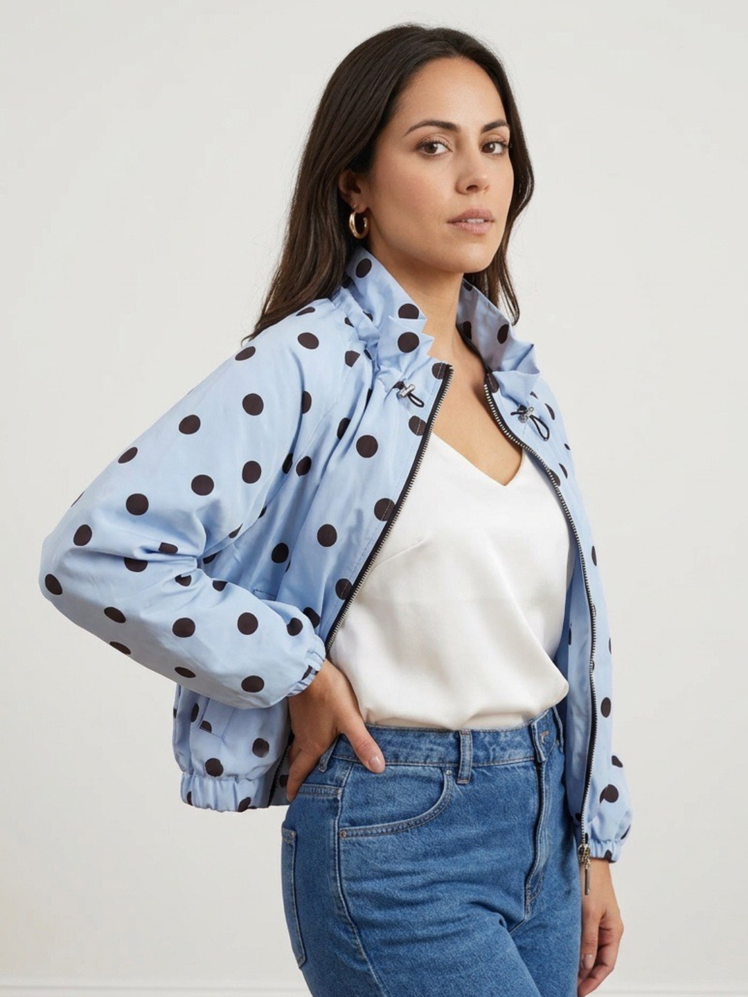 Italy Blue Polka Dots Jacket