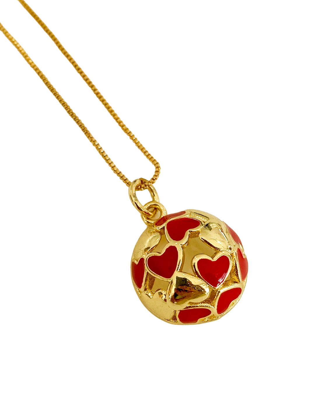 18K Gold Plate Hearts Necklace