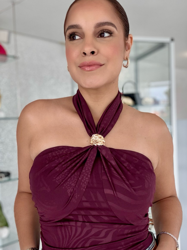 Burgundy Animal Bodysuit One Size