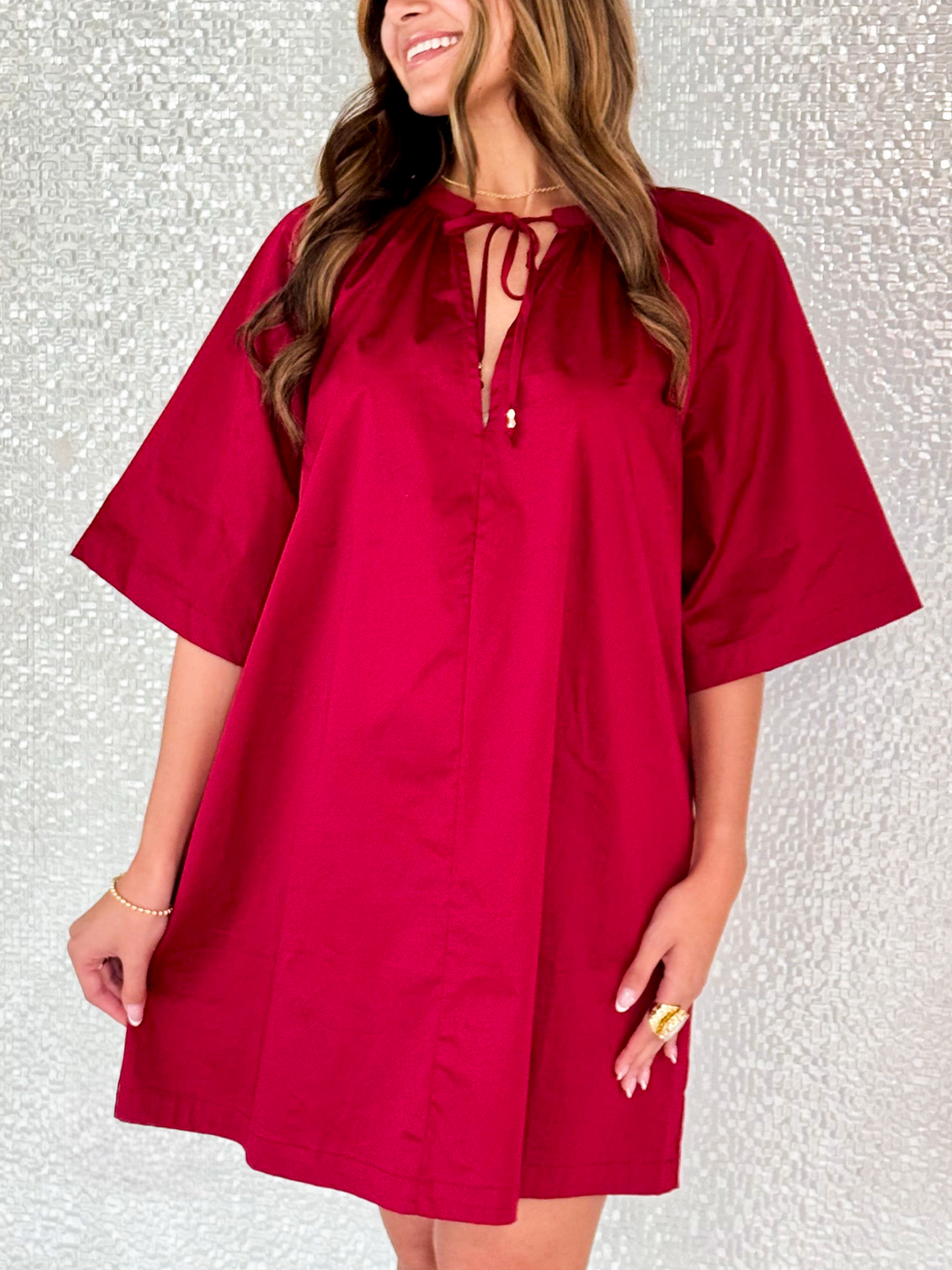 Oversize Burgundy Dress
