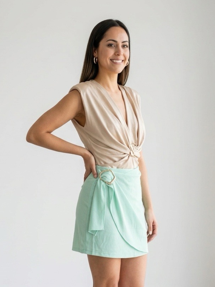 Italy Nude & Gold Detail Bodysuit