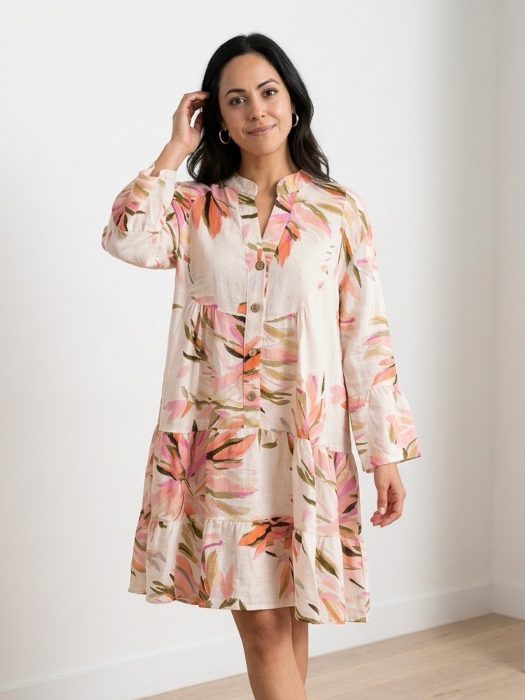 Tropical Ruffle Oversize Dress