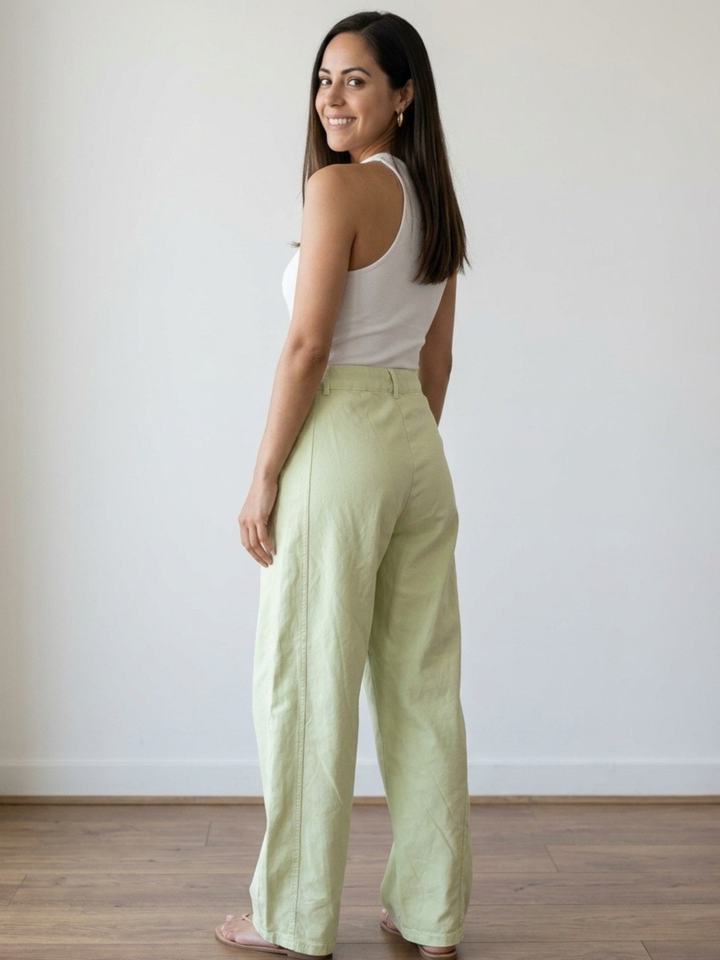 Italy Studs Mint Barrel Pant