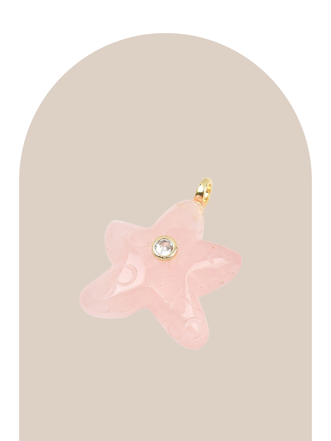 Rose Quartz Chunky Star Fish Cham