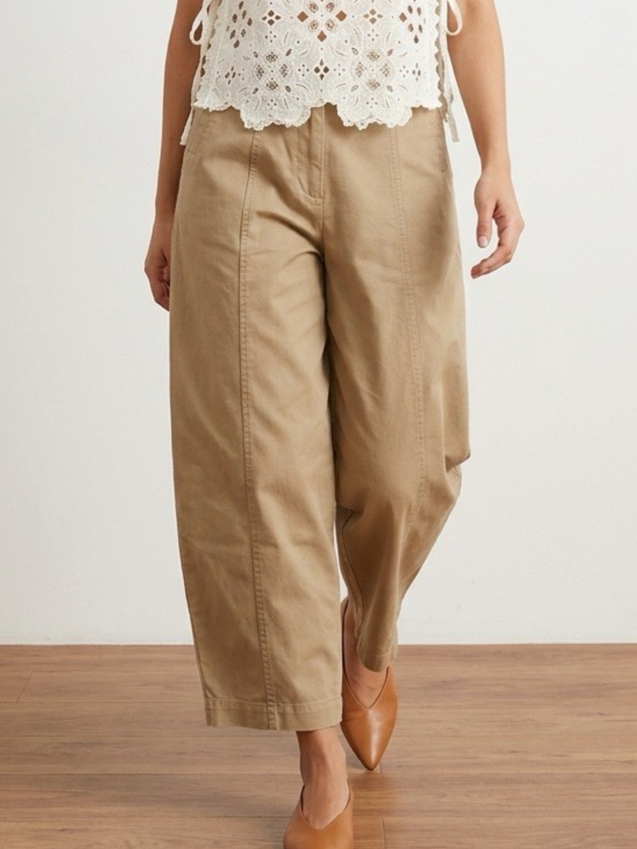 Beige Barrel Pant