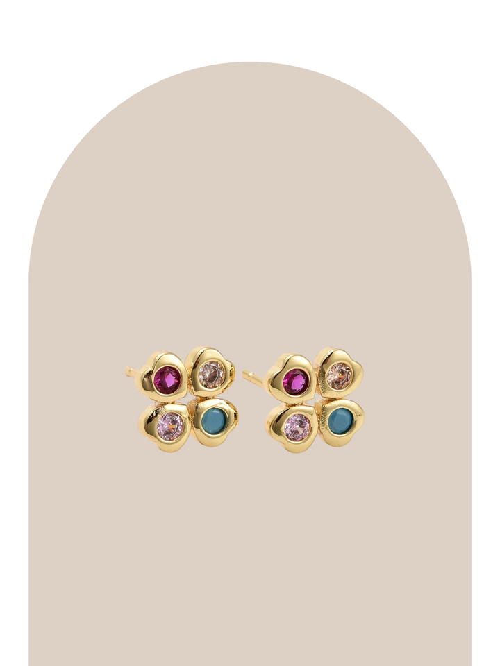 Gold Plated Trevol Heart Earring