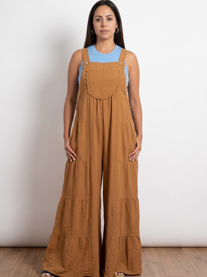 Camel Ruffle Overall
