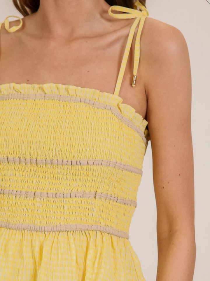 Sunny Smocked Peplum Tank Top