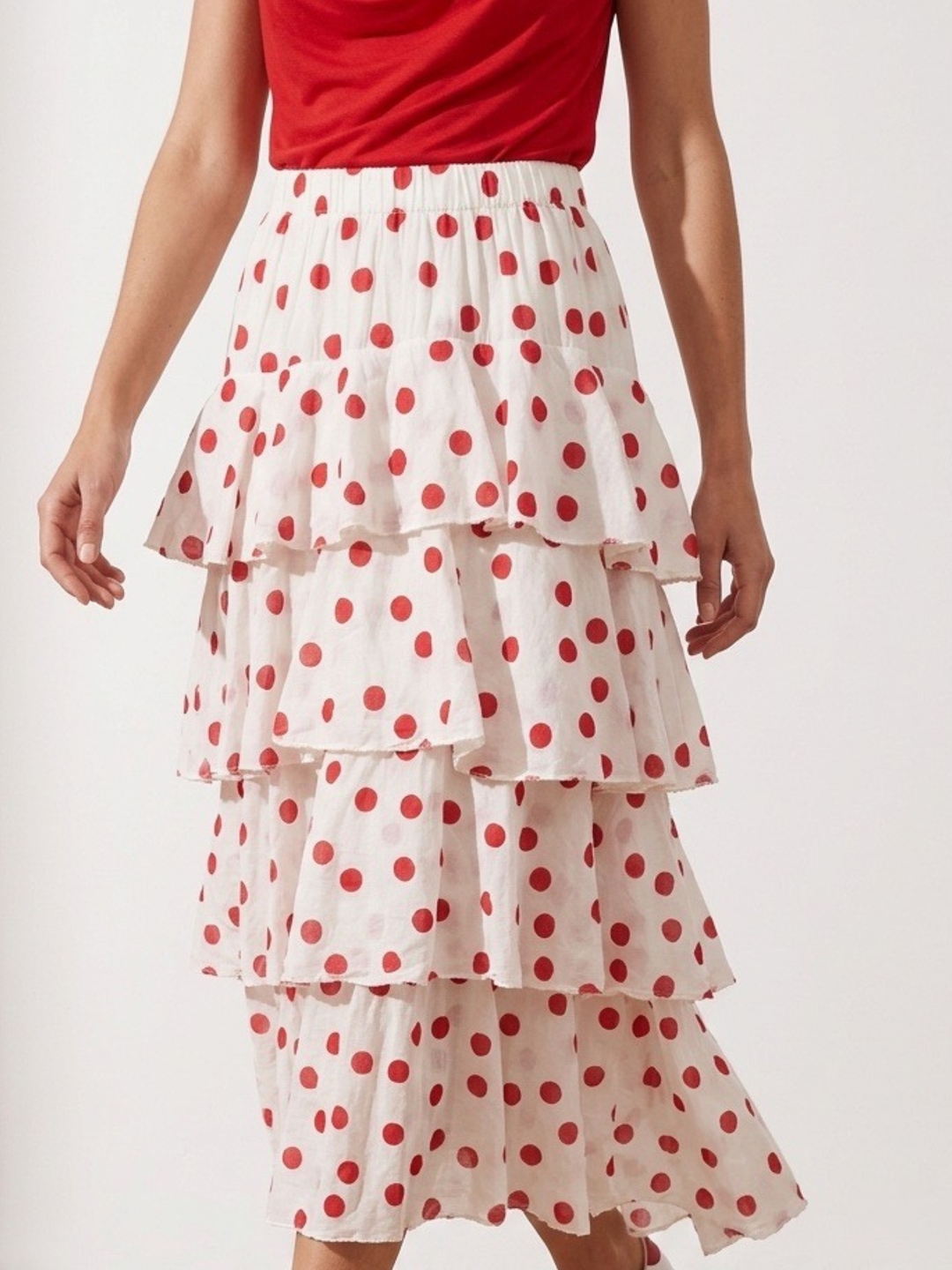 Italy Ruffle Dots Skirt