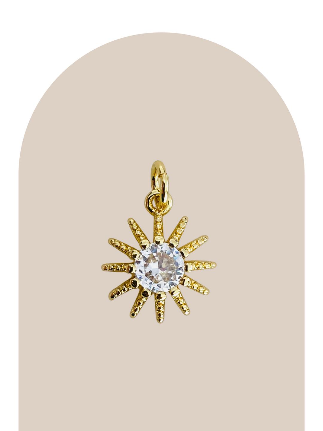 Gold Plated Shiny Mini Sun Charm