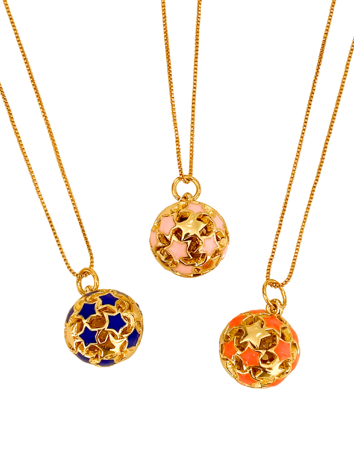 18K Gold Plated Ball Stars Necklace