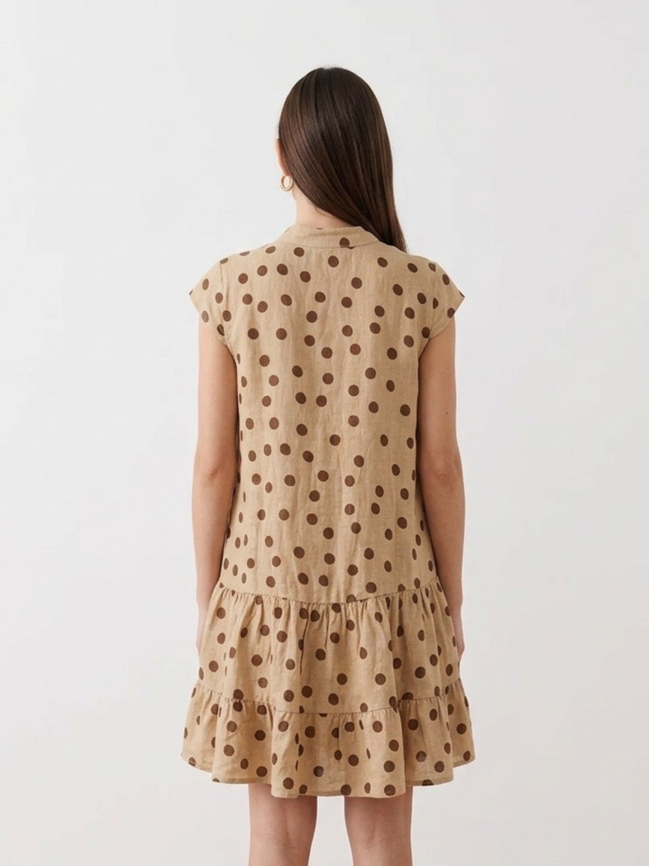 Italy Ruffle Dots Mini Dress