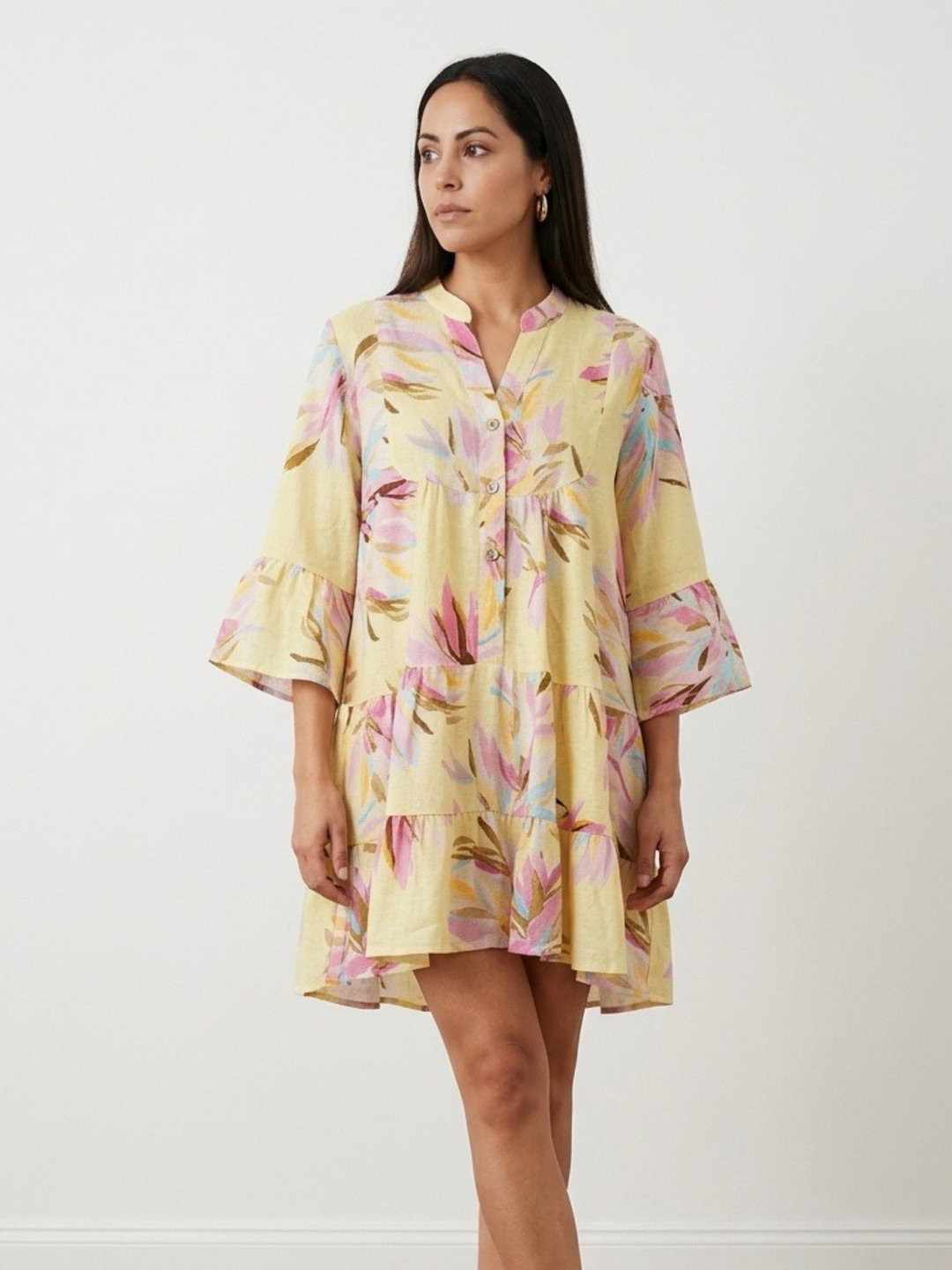 Tropical Ruffle Oversize Dress